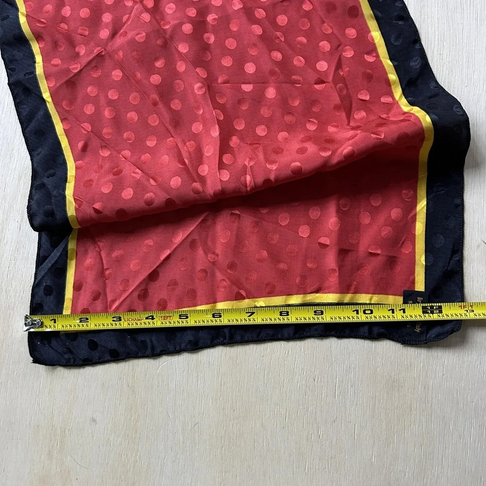 Carolina Herrera Scarf Womens One Size Red Polka Dot Silk Satin Square Logo